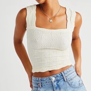 Free people Love Letter Floral Knit Camisole XS/S Coquette Floral NWT